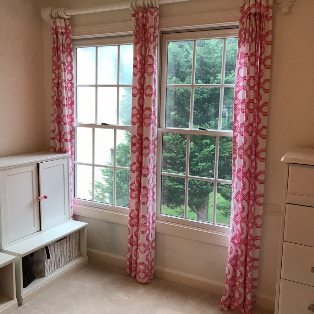 3 custom made from Lilly Pulitzer fabric Pink Patterned Panels 86x20